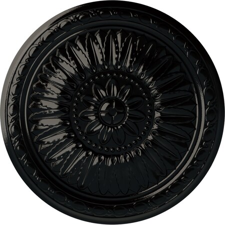 Temple Ceiling Medallion (Fits Canopies up to 9 1/4"), Hand-Painted Black Pearl, 24"OD x 1 5/8"P